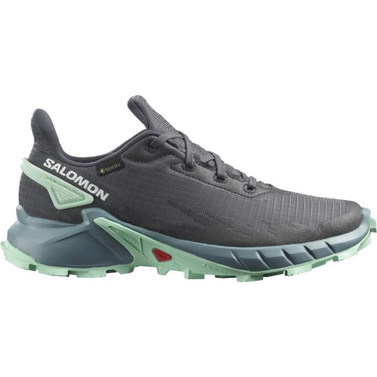 Tenis Para Correr Salomon Alphacross 4 GTX Mujer Grises Oscuro Verde Menta | MX EPJB235